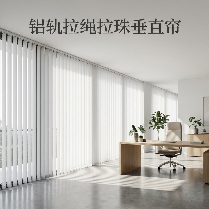 Aluminum Rail Pull-Cord Beaded Fabric Vertical Blinds, Dimmable Dual-Control Sunshade for Office and Living Room Floor-To-Ceiling Windows, Direct Sales from Manufacturer, Wholesale Aluminum Rail Pull-Cord Beaded Fabric Vertical Blinds, Dimmable Dual-Control Sunshade for Office and Living Room Floor-To-Ceiling Windows, Direct Sales from Manufacturer, Wholesale