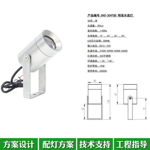304 Stainless Steel Outdoor Waterproof LED Underwater Light 5W Garden Villa Swimming Pool Light Water View Light DC24V Underwater Light