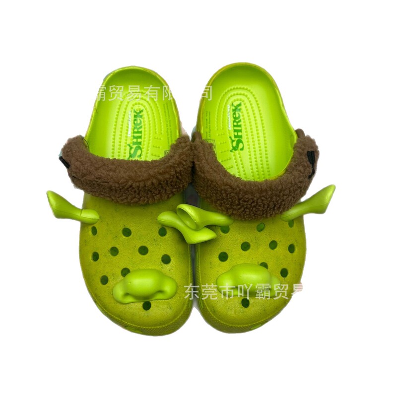 Personalized Shrek Collaboration Clogs for Men and Women, Versatile Non-Slip Beach Sandals for Couples