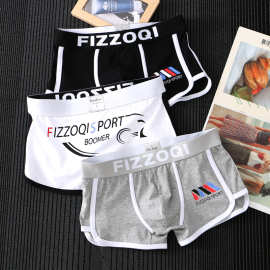 【原创爆款】男内纯棉a类棉抗菌裆宽松透气大码平角裤时尚简约短