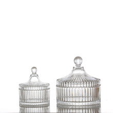 批发糖果盅蒙古包玻璃蜡烛杯罗马罩带玻璃烛台杯