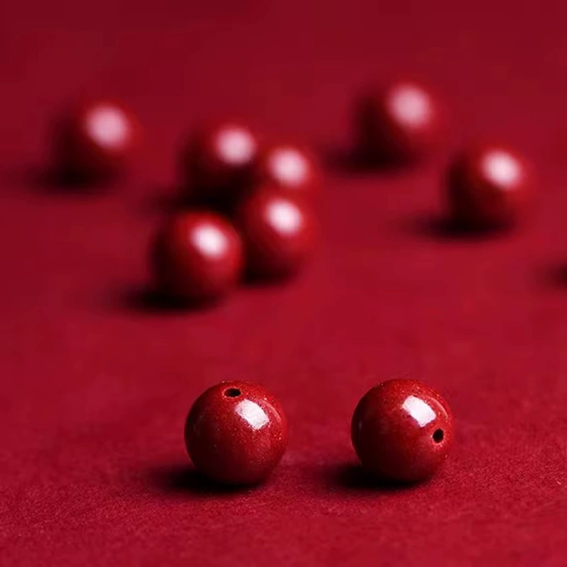 Natural ore, round beads, birthday charm, one bead bracelet, protective amulet, cinnabar