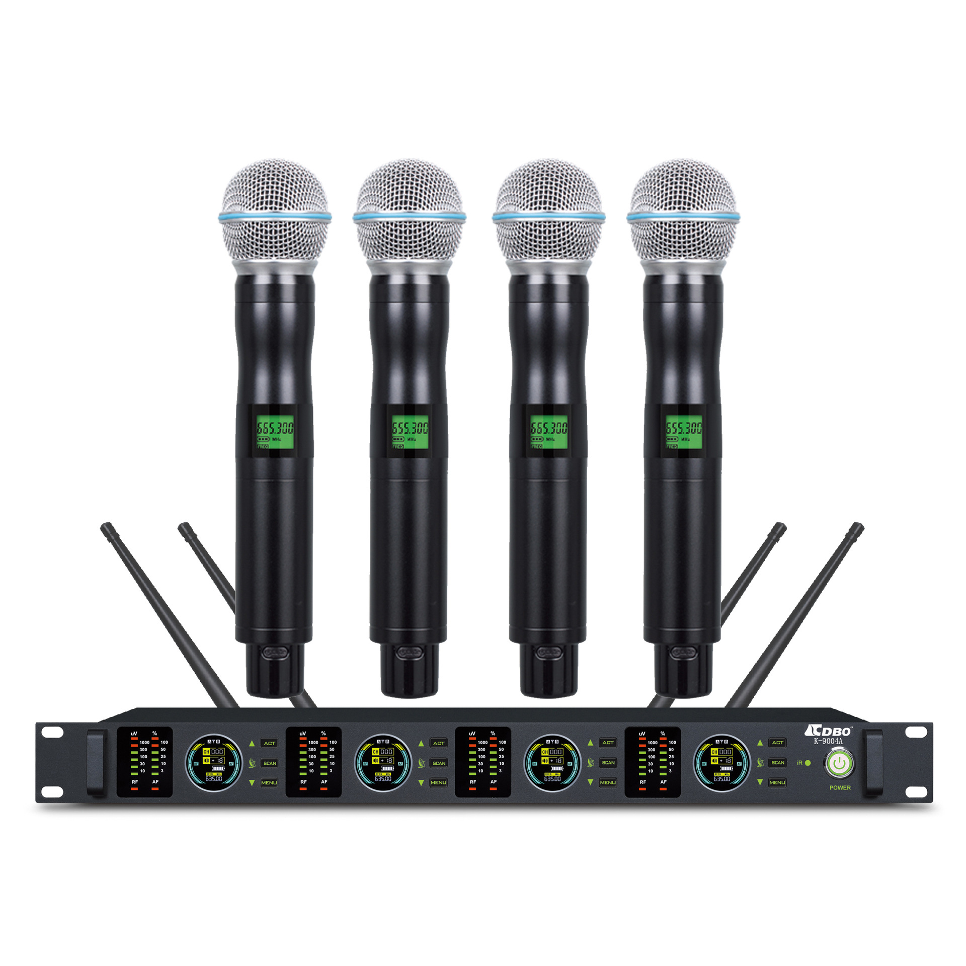 CDBO卡迪宝K-904A专业U段一拖四手持式无线咪 话筒 演出家用会议