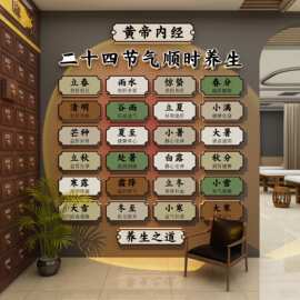 网红24二十四节气中医养生馆墙面贴纸装饰氛围布置文化形象挂画图