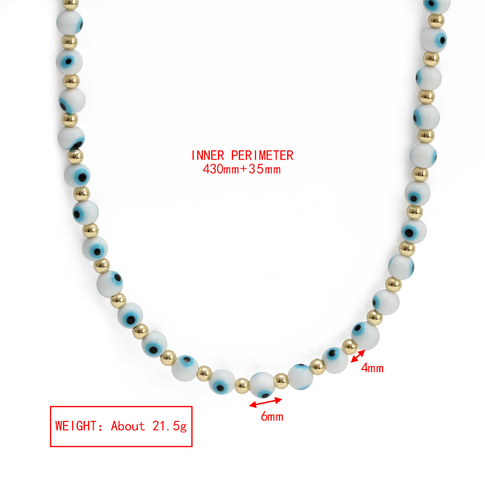 Simple Style Devilu0027S Eye Copper Beaded Necklace 1 Piece