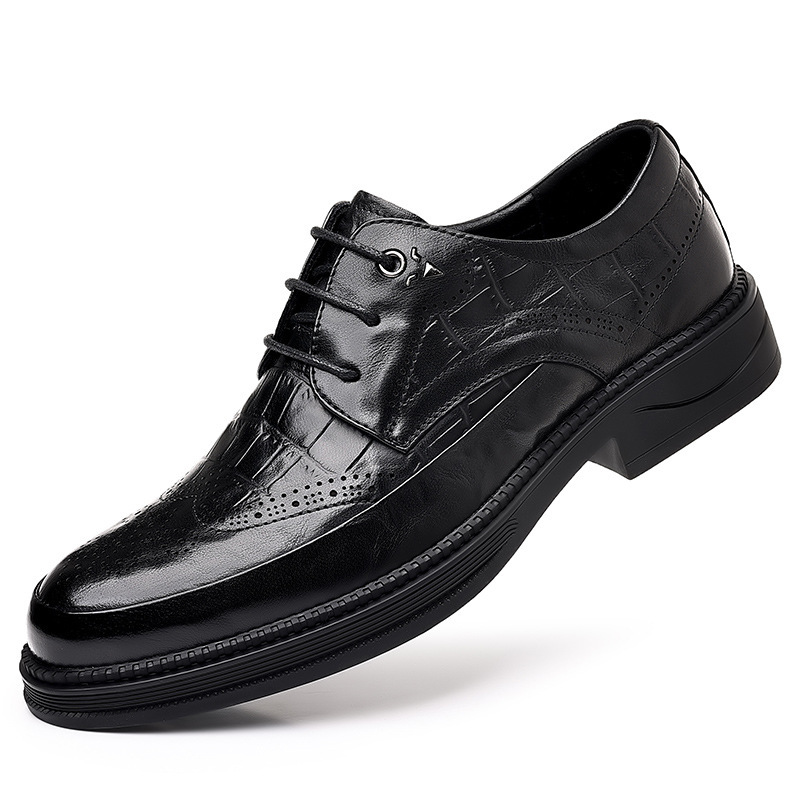 2024 cuatro temporadas zapatos de cuero de cocodrilo bajo retro moda puntual zapatos casuales de hombre correa zapatos de cuero ligeros image 6