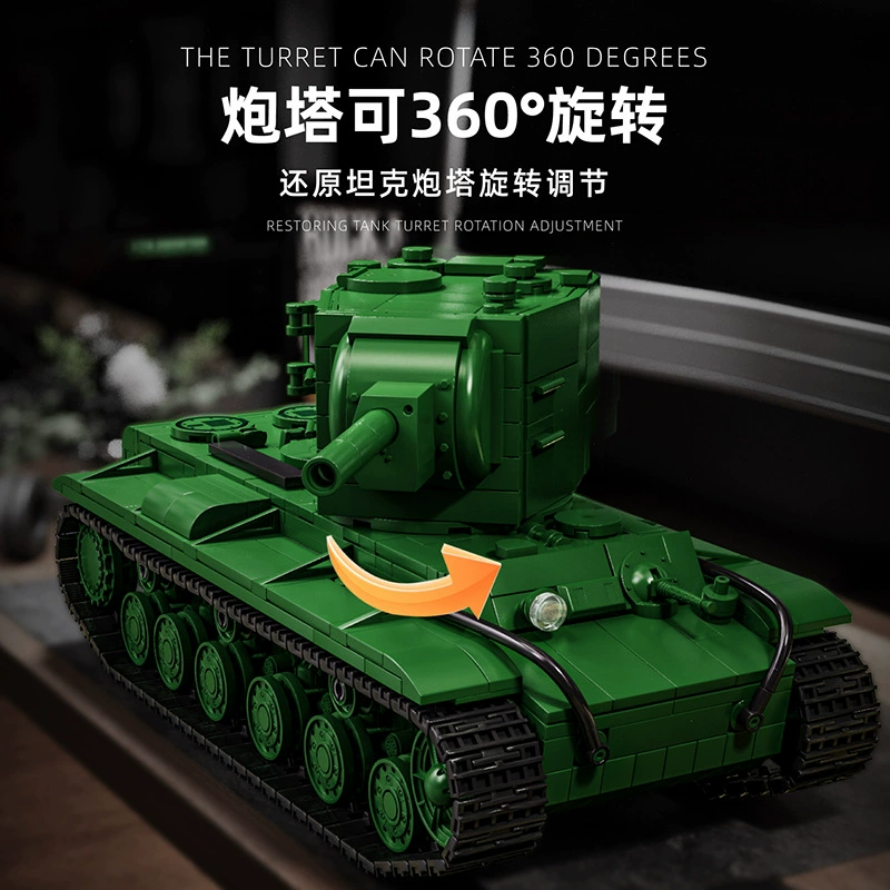 12GO97005KV-2 тяжелый танк модель времен Второй мировой войны Советская военная образовательная сборная конструктор игрушка для учащихся мужчин