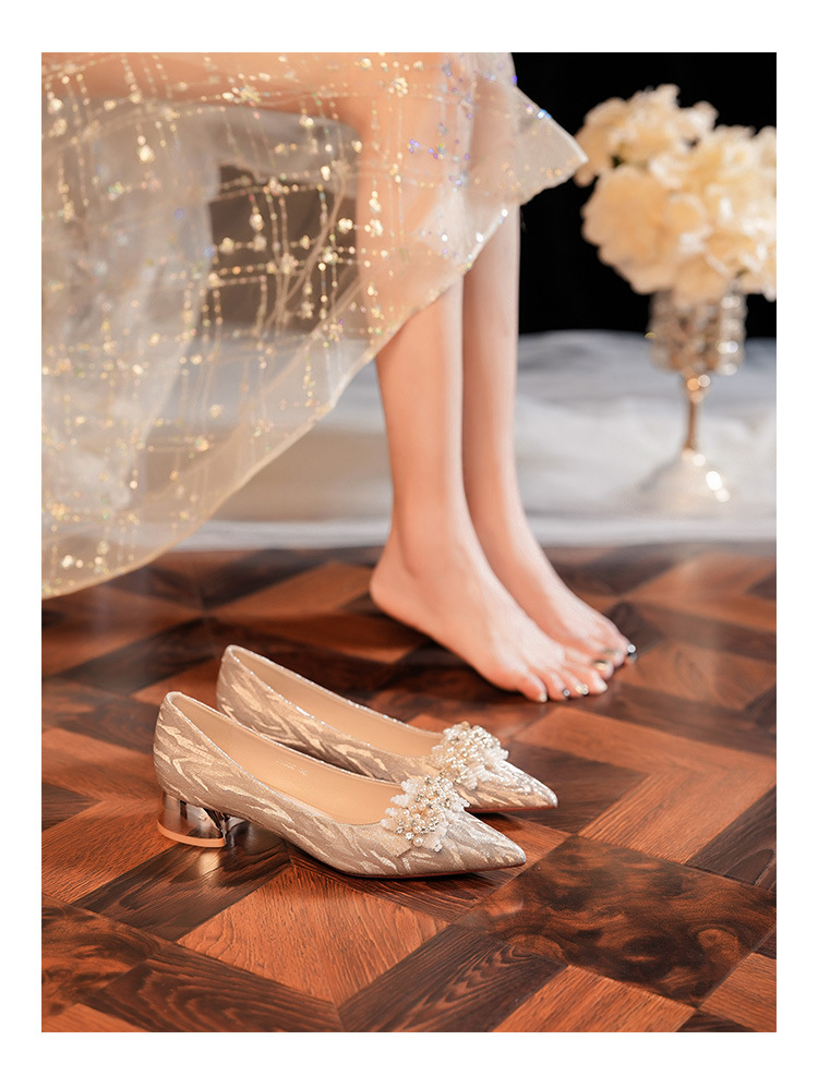 3333C-015 Low Heel Pointed Toe Tiger Skin Pattern High Heels Comfortable Elegant Women's Shiny Wedding Party Shoes_voghion.com