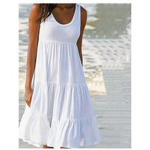 P 36270 Patchwork big swing sleeveless beach dress ƴ�Ӵ��