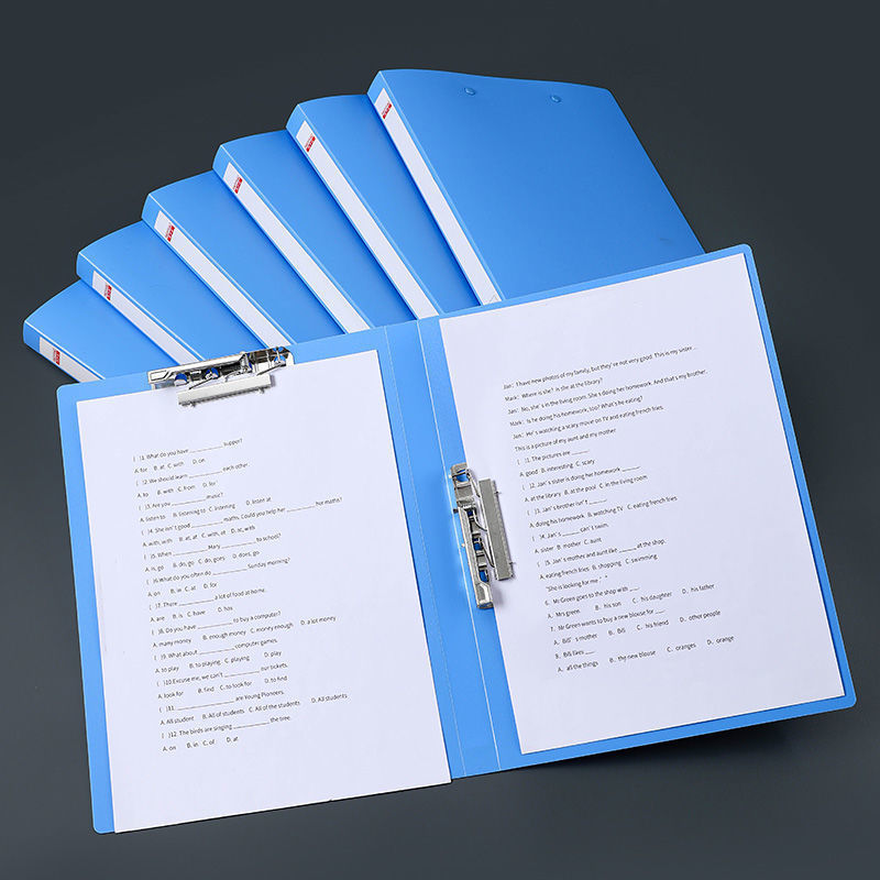 A4 폴더-라이트 블루-더블 클립-1 팩