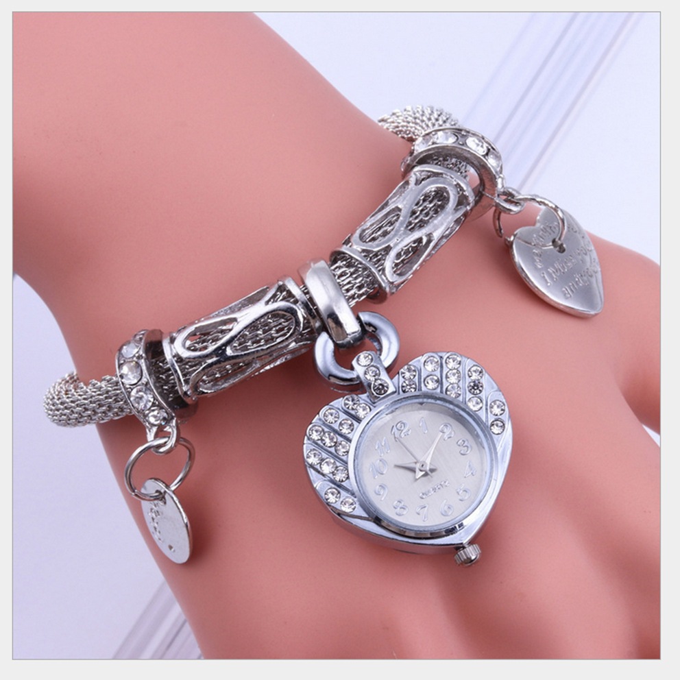 Bracciale da donna Instagram moda diamante oro pesca cuore decorazione temperamento studentessa orologio in lega di quarzo_voghion.com