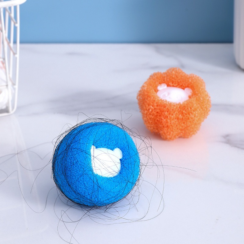 Lavadora de cabello de lavadora, bola de lavandería de oso, esponja de limpieza de cabello pegajoso, artefacto doméstico de poderosa descontaminación anti-enredamiento, lavado y protección