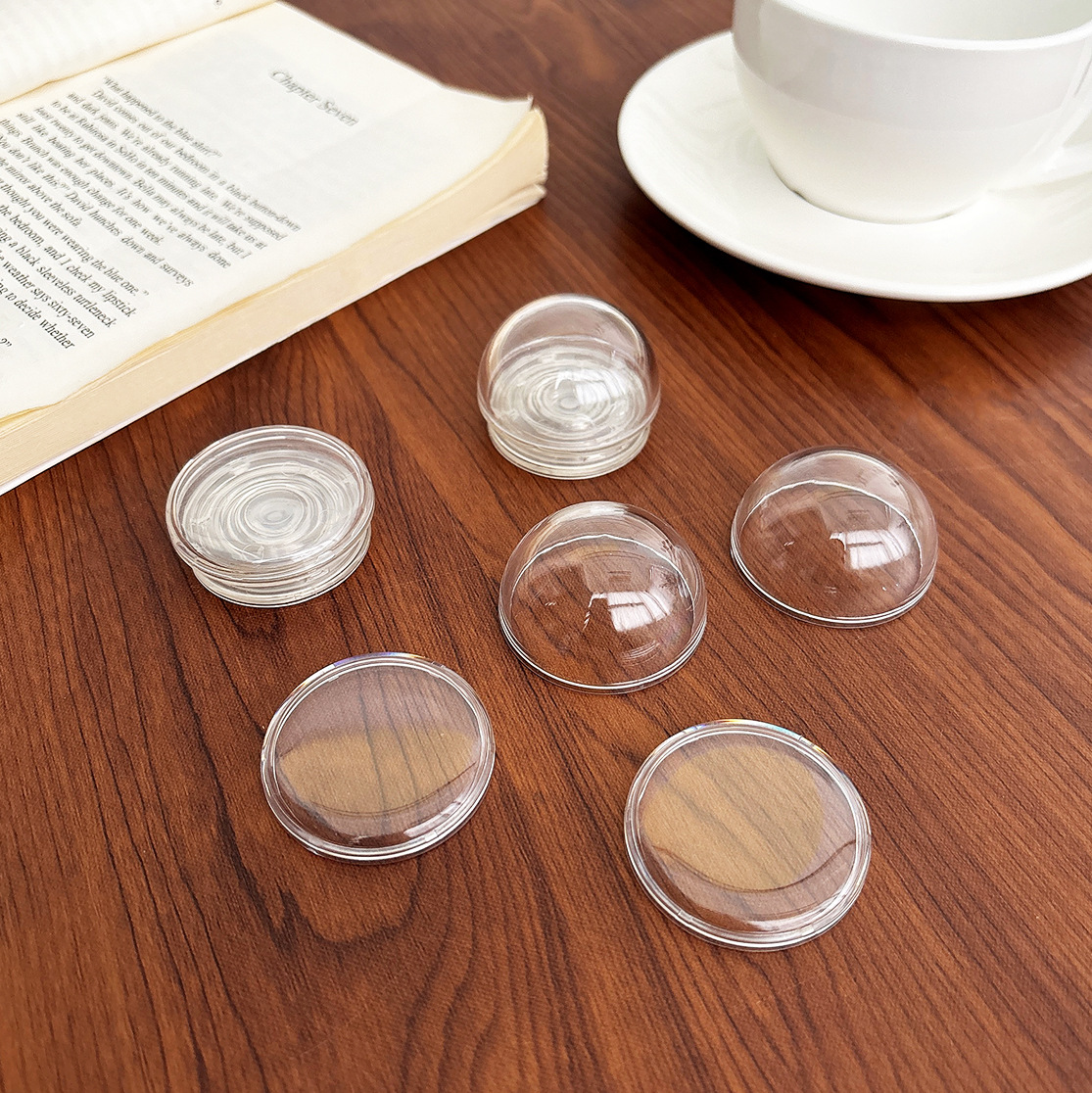 Highly Transparent Ins Style Semi-Transparent Round Shaker DIY Material Back-Mounted Portable Multi-Functional Telescopic Airbag Mobile Phone Holder