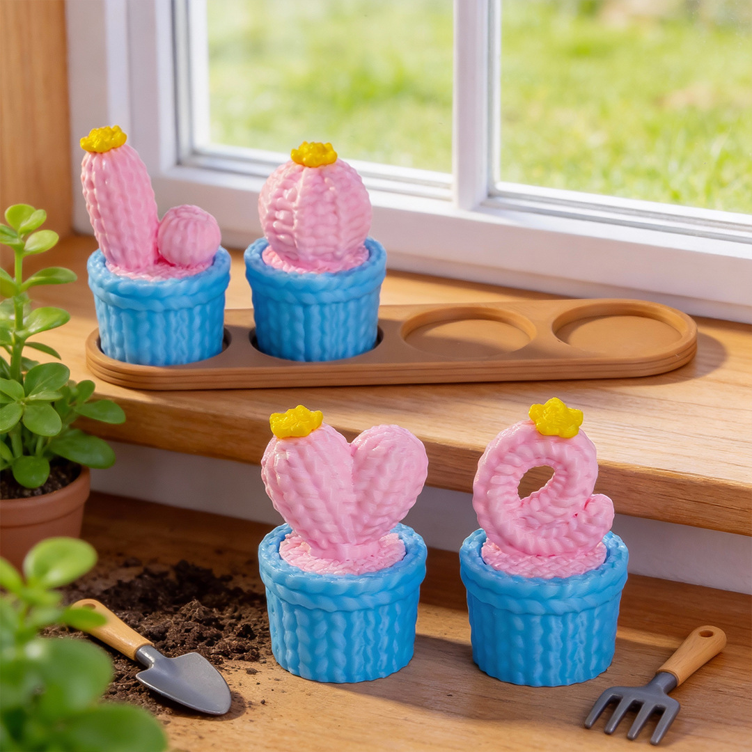 High-Appearance Value Car Interior Knitted Resin Craft Accessories, Cactus Gardening Desktop Decoration Trendy Small Ornaments 2