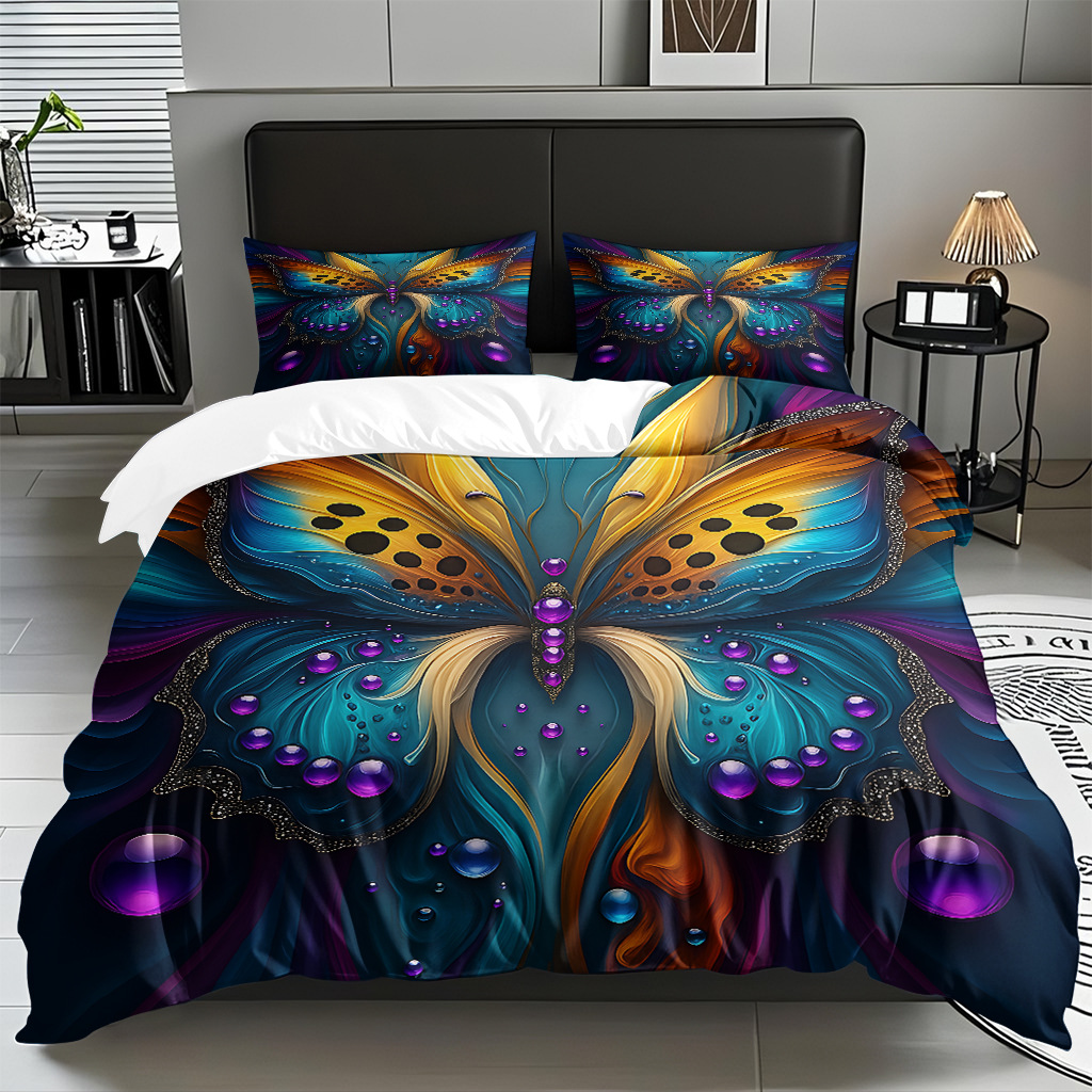 Su propia fábrica suministra directamente una variedad de colchas de impresión digital de mariposa. Comercio electrónico transfronterizo preferido para soportar el modo TEMU JIT.