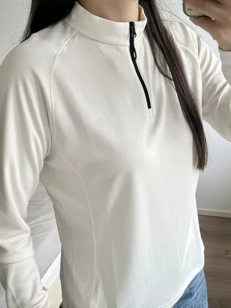 Biyin 2026 new outdoor half-zip stand-up collar sports sweatshirt for women, slim-fit long-sleeve polar fleece base layer for spring and autumn