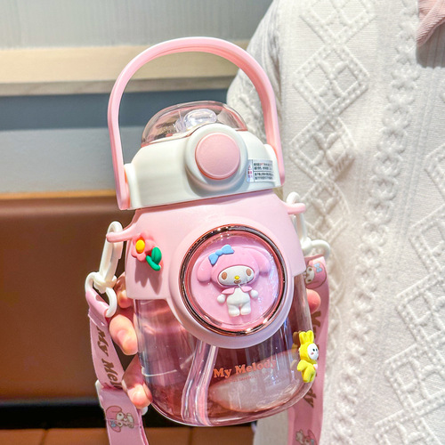 Tritan Kuromi water cup, cute and good-looking summer plastic cup for girls, new portable children's straw cup