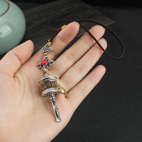 Tibetan Tourist Souvenir Pouch Pendant Car Ornament Six-Syllable Mantra Pendant Keychain Accessory Gift