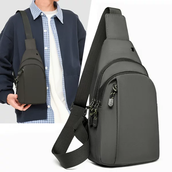 New Waterproof Chest Bag with Multiple Compartments, Outdoor Leisure Sports Crossbody Bag, Simple and Lightweight Crossbody Bag for Men