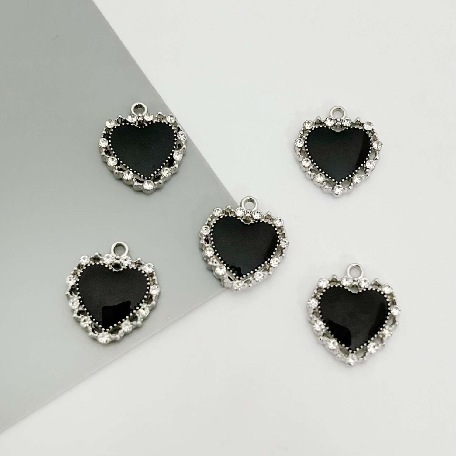 Zircon Elegant Cut Out Lace Photo Frame Rose Alloy Oil Dripping Pendant DIY Handmade Jewelry Accessories