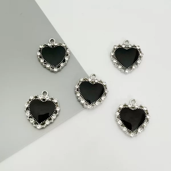 Zircon Elegant Cut Out Lace Photo Frame Rose Alloy Oil Dripping Pendant DIY Handmade Jewelry Accessories