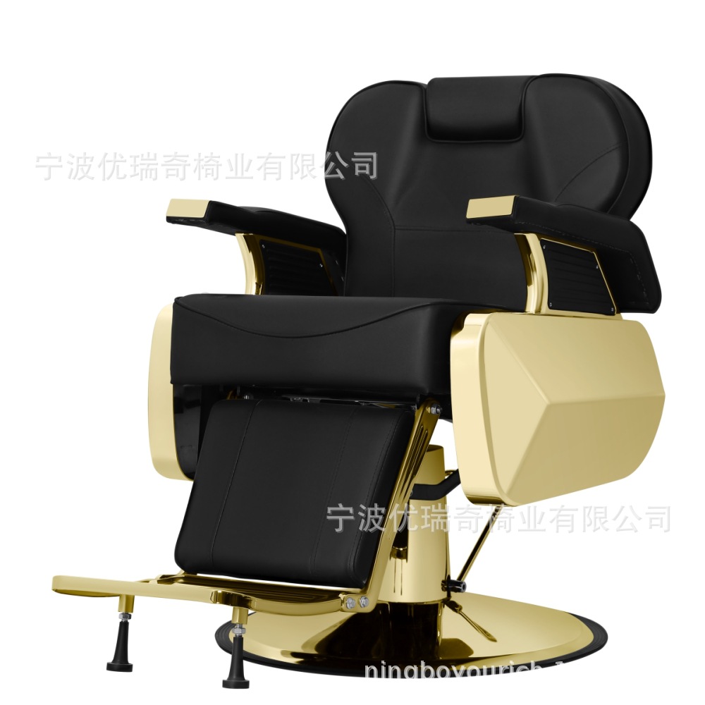 Silla de barbero de oro hidráulica silla de barbero de hombre silla de elevación silla de corte de pelo silla de corte de pelo silla de belleza silla de fábrica