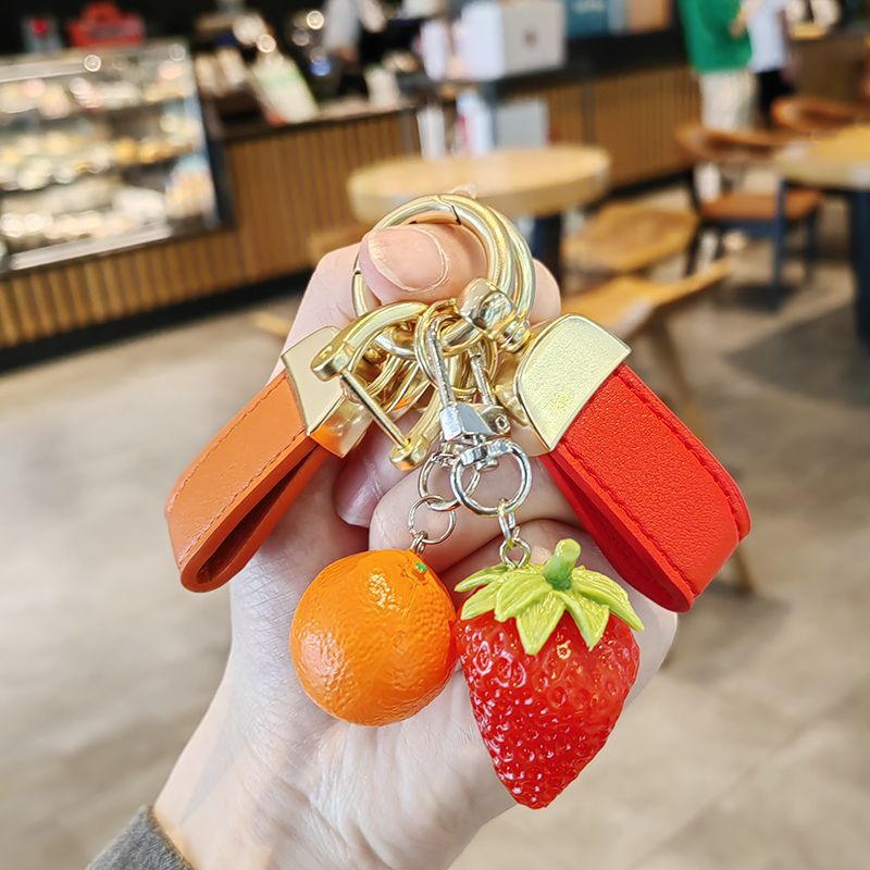 Süß Frucht Pu-leder Unisex Taschenanhänger Schlüsselbund display picture 1