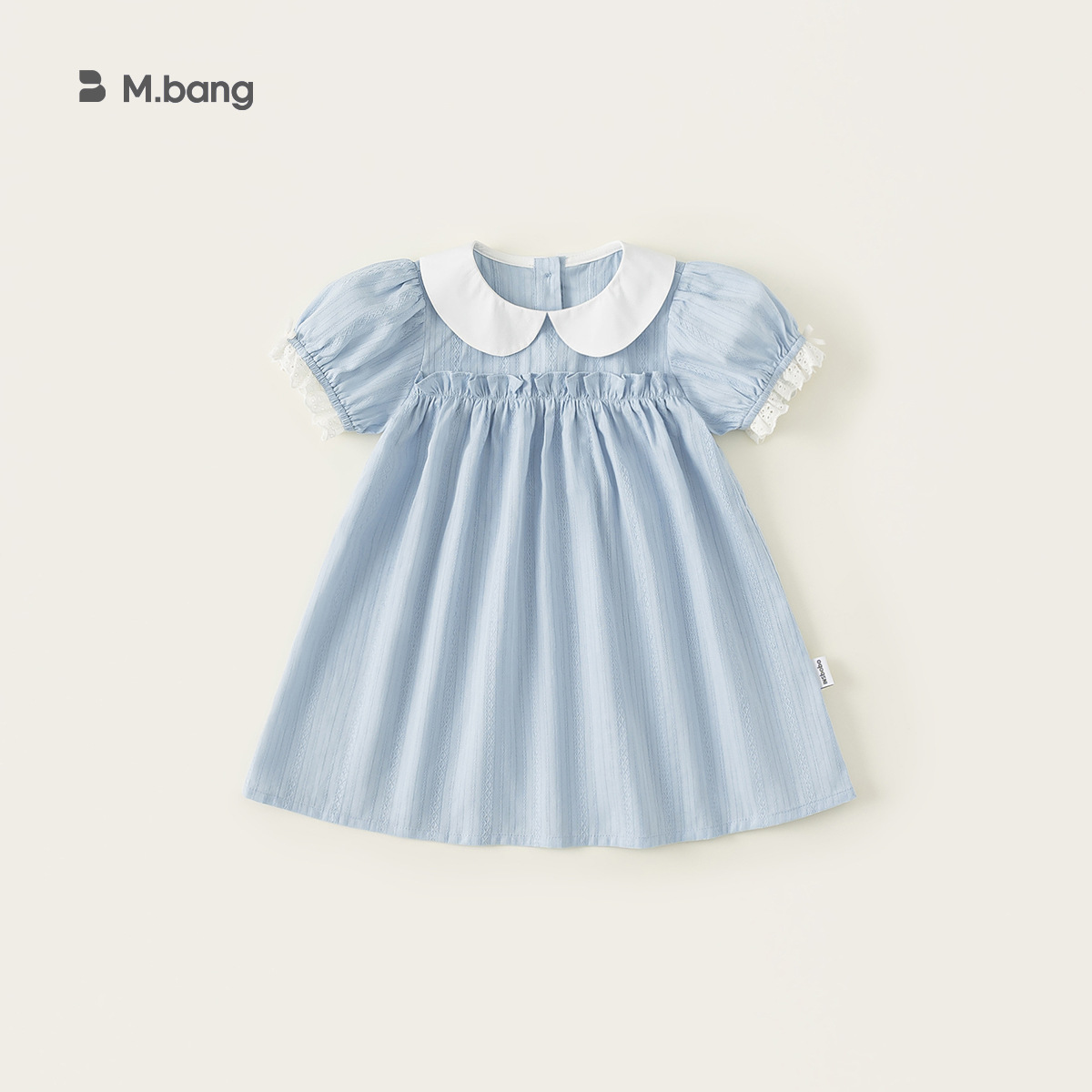 Youbao Kidsren's Clothing Girls Puff Sleeve Dress Summer New Little Girl Doll Collar Kidsren's A-Line Skirt Princess Dress