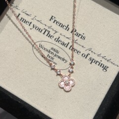 18K リアルゴールド電気メッキジルコン菱形マザーオブパールネックレスニッチ多用途鎖骨チェーンファッショナブルなハイエンドネックレス女性用