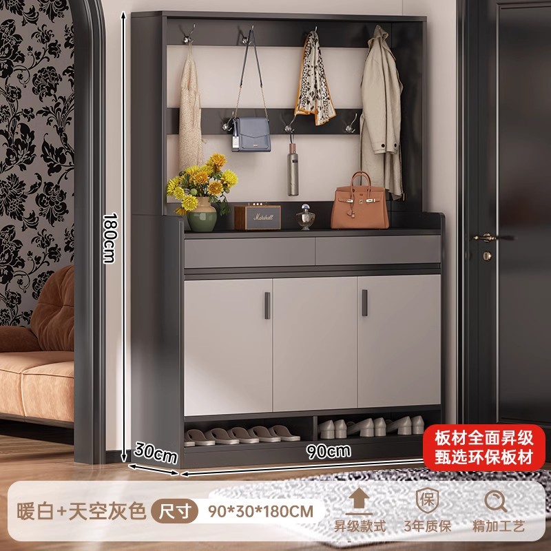 armario de zapatos puerta doméstica interior multifuncional armario de almacenamiento doméstico armario de gran capacidad con percha de ropa integrada percha de zapatos
