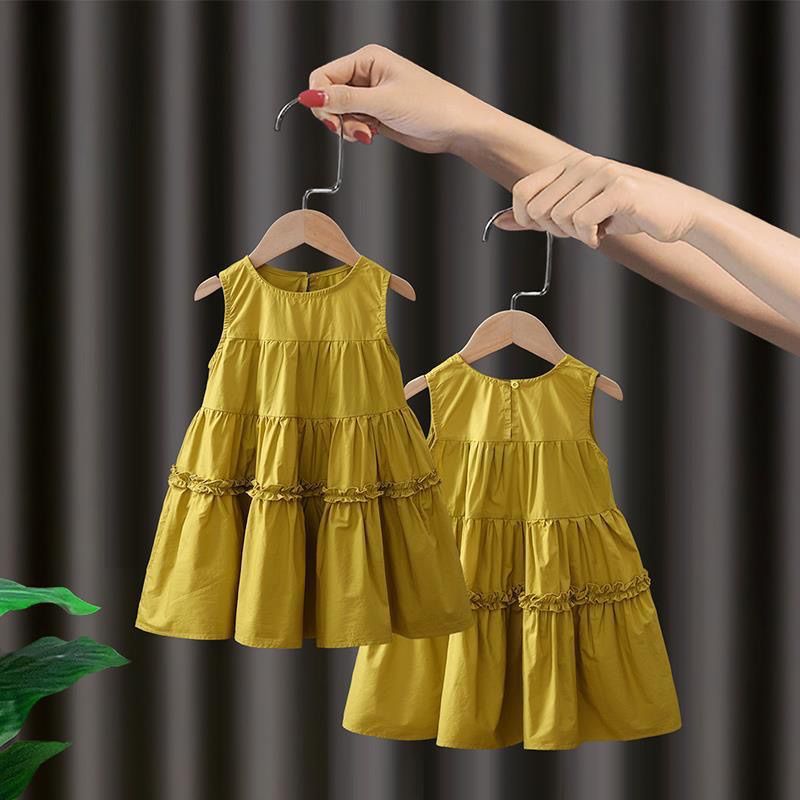 Summer solid color dress sleevless