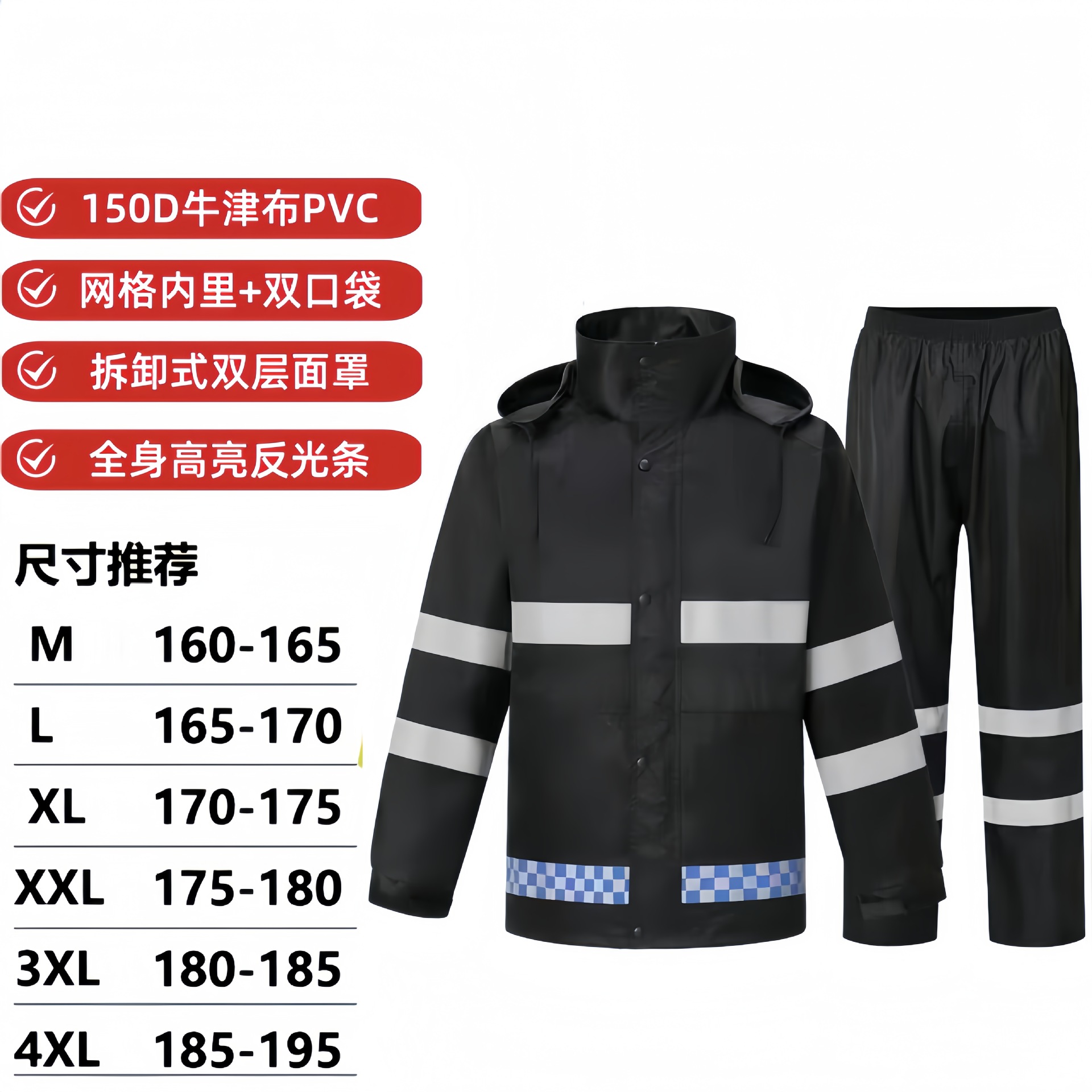 150d (reflective raincoat suit) matte black