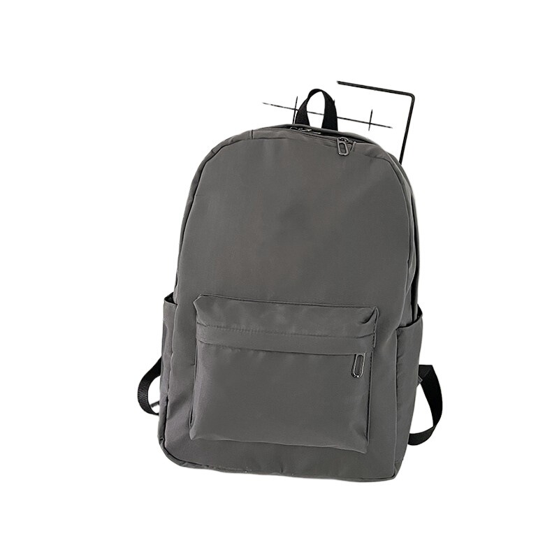Fashionable Solid Color Double Backpack Large Capacity Simple Junior High School Student School Bag Versatile Candy Color Backpack