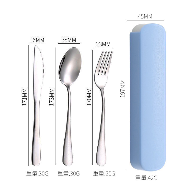 Cuchillo y tenedor de cubierta de acero inoxidable transfronterizo cuchillo y tenedor de tres piezas hotel cuchillo y tenedor de filete de comida occidental conjunto portátil regalos