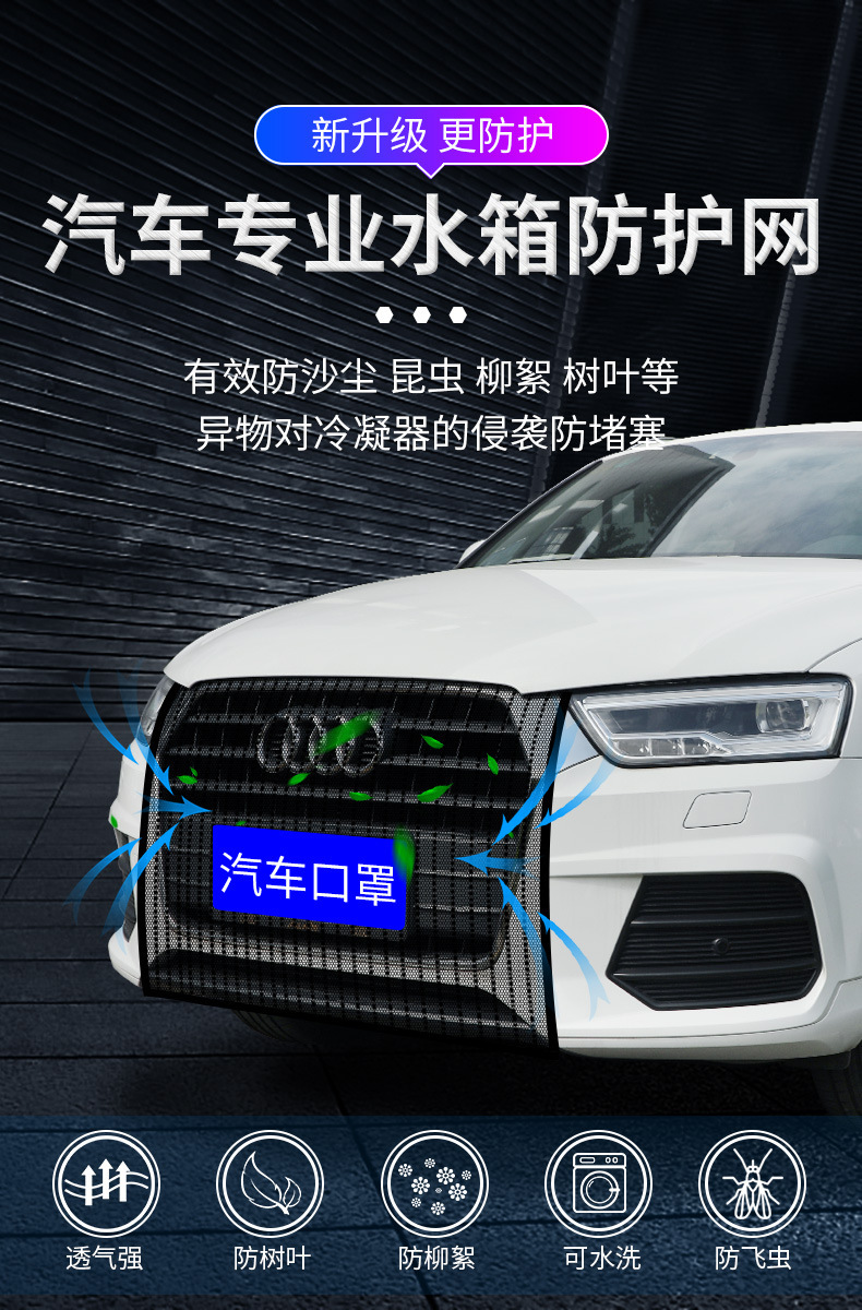Car Water Tank Protective Net Suitable for Mercedes-Benz Gla/Gle/Glc260/E300L/A200/C180 Insect-Proof Net
