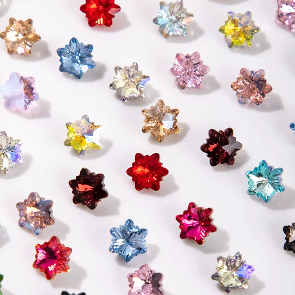 K9 pointed bottom shaped glass snowflake ice flower wedding jewelry crystal clothing accessories vacuum plated bottom crystal nail drill