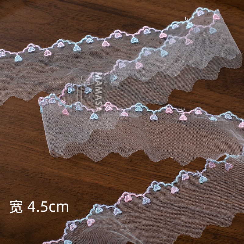 Alta calidad dopamina sueño bordado colorido hilo de malla encaje DIY mano lolita ropa tela accesorios para el cabello