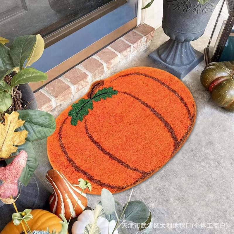 クロスボーダーハロウィンカボチャ模造カシミヤドアマット感謝祭収穫祭ベッドサイドブランケットAmazon temuドロップシッピングフロアマット|undefined