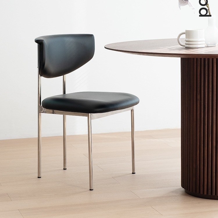 Modern Nordic luxury fabric dining room stainless steel chair designer celebrity sample room study back chair