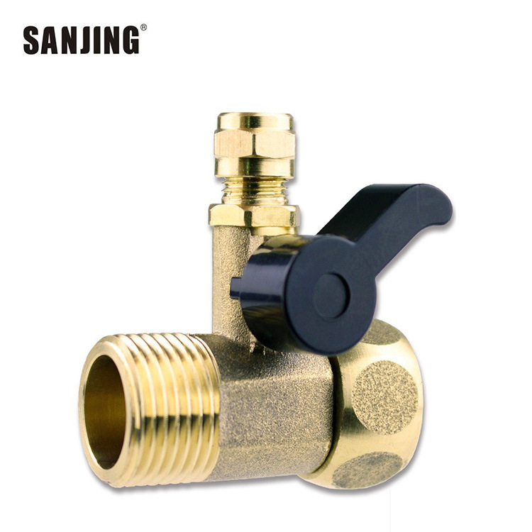 2 puntos conexión rápida latón tee bola válvula 4 puntos ángulo Válvula de transferencia purificador de agua accesorios interruptor de entrada de agua de una sola pieza