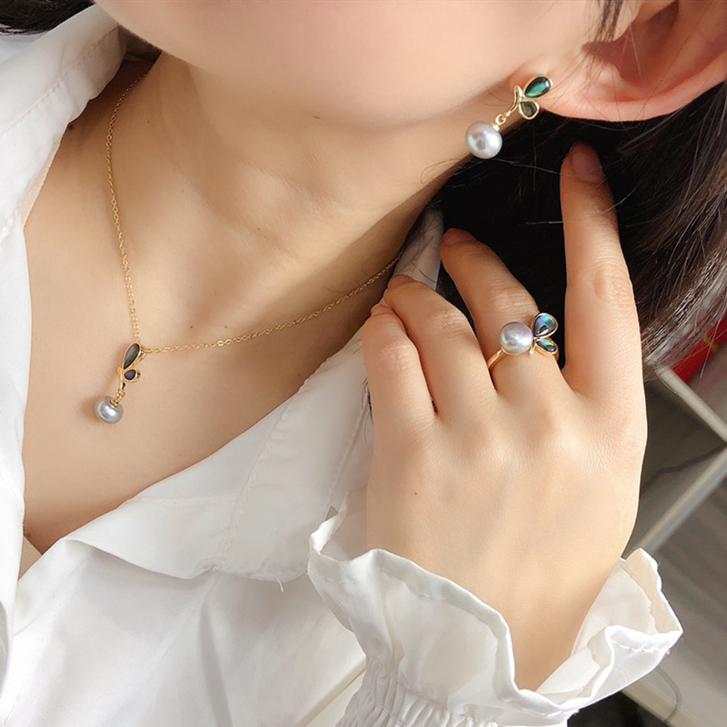 淡水珍珠镶嵌三件套