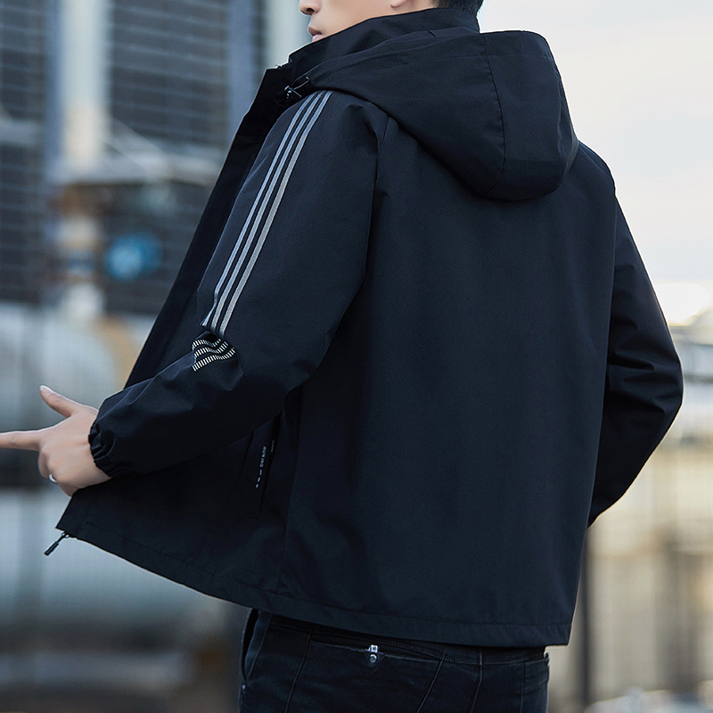 Primavera y otoño chaqueta de los hombres 2024 estilo coreano moda Suelta todo partido casual chaqueta de los hombres simple con capucha superior al por mayor