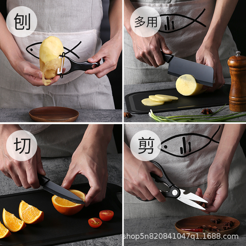 Cuchillo de cocina 2 - en - 1 cuchillo de corte de acero inoxidable agudo casero cuchillo de frutas cuchillo de cocina conjunto de herramientas