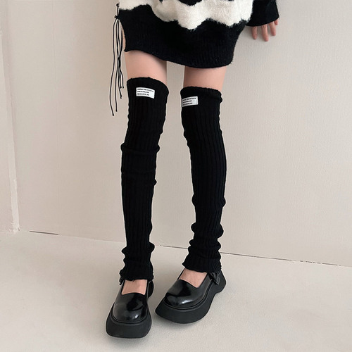 South Korea's Dongdaemun hot girl letters with English label thickened and lengthened wool thigh pile socks warm jk stockings set