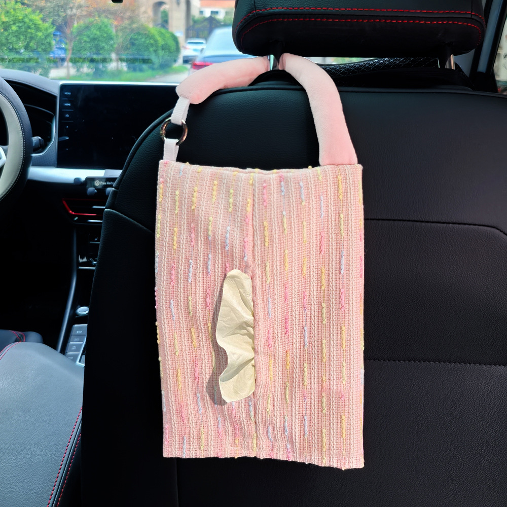 Creativa pequeña tela de viento fragante cargada servilletas caja de servilletas para automóviles colgantes caja de servilletas ajustable servilletas image 16
