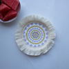 Blue and white China Wind Cushion Guo Chao Cotton Weaving Cushion Pad New Chinese Household Shooting props yellow hemp pads