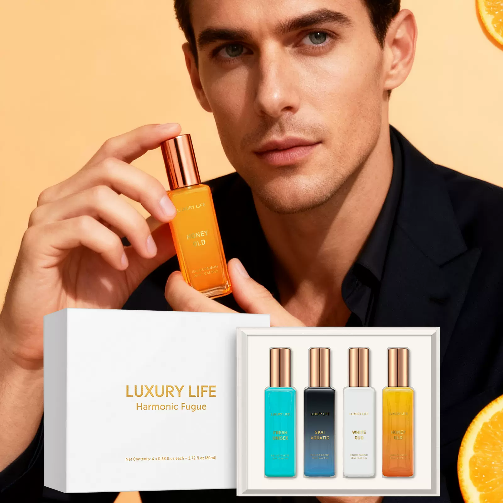 跨境新品 奢华生活香水礼盒4支装圣诞节香水礼物男士女士香水喷雾