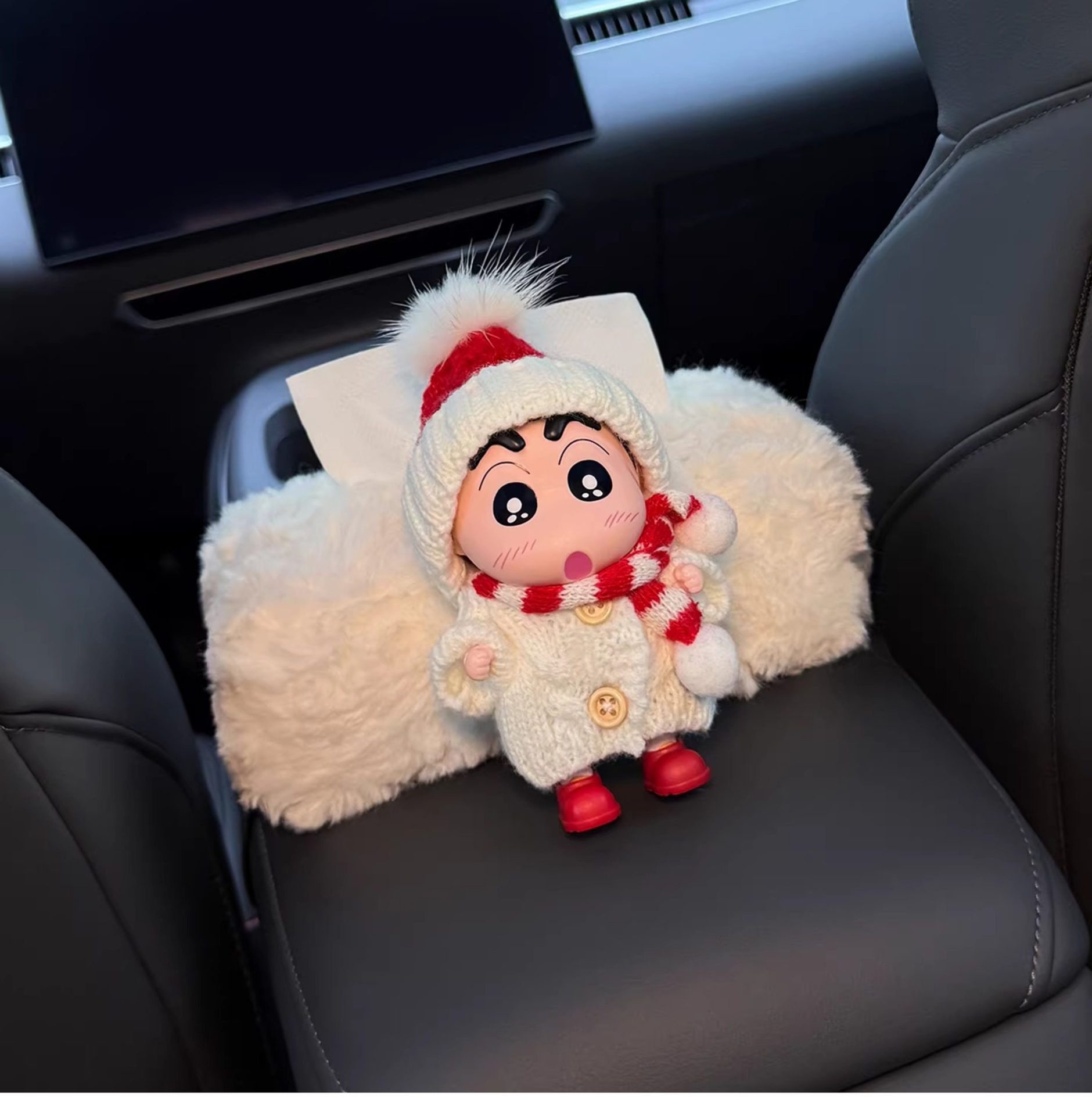 Crayon Shin-Chan 2026 New Model Car Tissue Box, Car Armrest Box Tissue Holder, Seat-Mounted Car Tissue Bag for Women