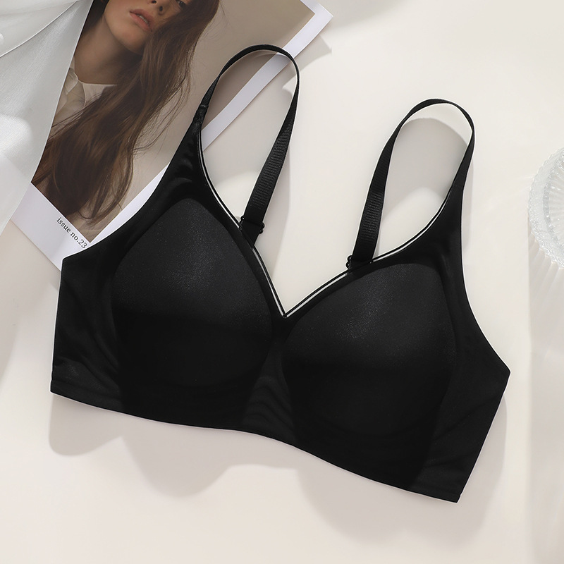 Ropa interior de látex para mujer, pechos pequeños, recolección superior, anti-flacidez, sin anillo de acero, leche auxiliar, sin marcas, transpirable, sujetador delgado