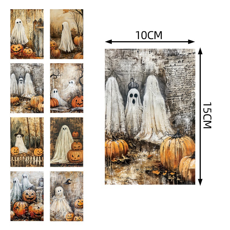 Nuevas tarjetas de invitación de decoración de fiesta de Halloween tarjetas de felicitación para la cena Happy Halloween creativas tarjetas fantasmas